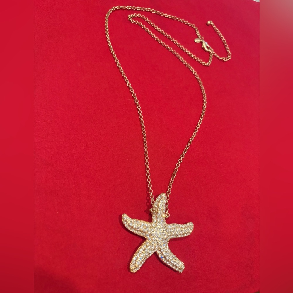 Chico’s Starfish Convertible Pendant Necklace/Pin; Elegant & Sparkly!